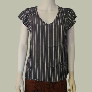 3/$30 Old NAVY Vertical Striped Babydoll Short Sleeve Landgirl Blouse